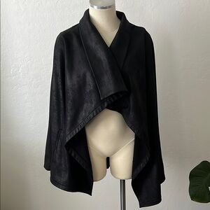 The Kooples Black Shrug Poncho with Elegant Drape